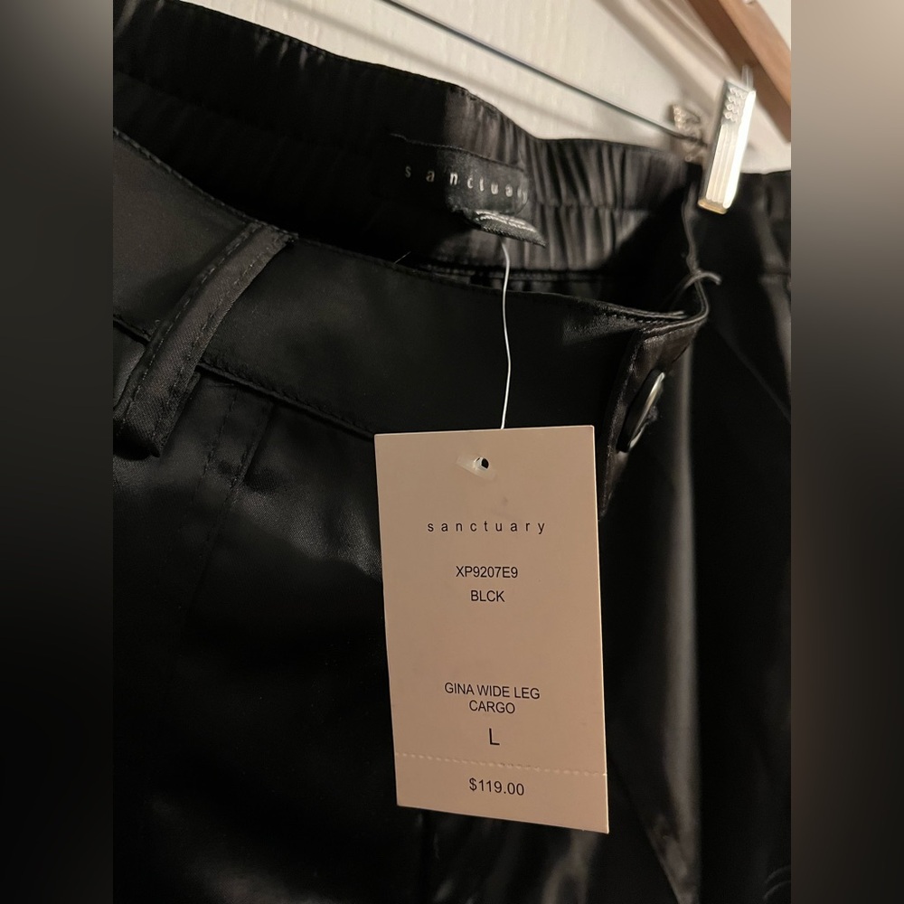 Sanctuary Gina Wide-Leg Cargo Pants - Black